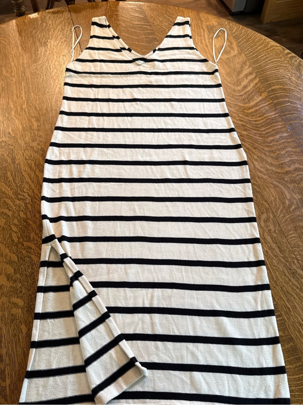 Ellison Black and White Striped Knit Dress
